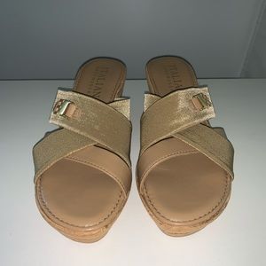 Gold Italian Made Wedge Sandal!